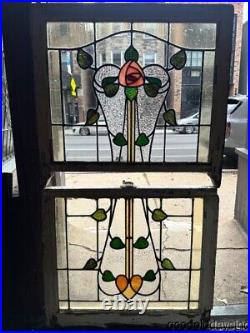 Antique Stained Leaded Glass Windows Circa 1920