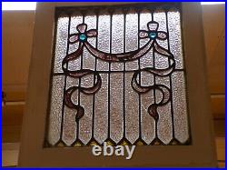 Antique Stained glass window 18 X 16 W late 1800's early 1900's #2
