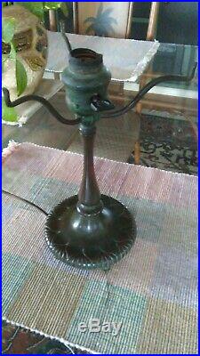 Antique Tiffany Studios Desk Lamp with Leaded Glass Shade. Handel/Duffner Era