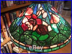 Antique Tiffany Studios Reproduction Poppy Leaded Glass Lamp Chicago styles