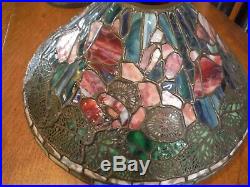 Antique Tiffany Studios Reproduction Poppy Leaded Glass Lamp Chicago styles
