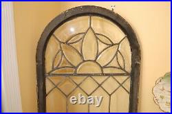 Antique Victorian Beveled Glass Arch Window In Original Frame