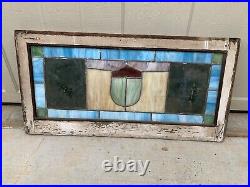 Antique Victorian Leaded Stained Glass Window Multi Color Complete