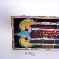 Antique Victorian Leaded Stained Glass Window, c1900