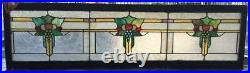 Antique Victorian STAINED Leaded GLASS WINDOW TRANSOM (71.5 WIDE)