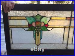 Antique Victorian STAINED Leaded GLASS WINDOW TRANSOM (71.5 WIDE)