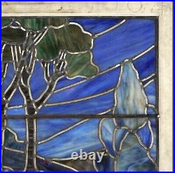 Antique Victorian Scenic Landscape Leaded Stained Glass Window