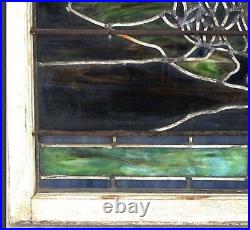 Antique Victorian Scenic Landscape Leaded Stained Glass Window