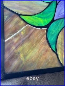 Antique Victorian Stained Glass Leaded Panel Tiffany Style Window VTG 24x24