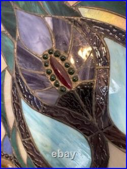 Antique Victorian Stained Glass Leaded Panel Tiffany Style Window VTG 24x24
