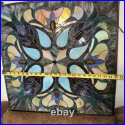 Antique Victorian Stained Glass Leaded Panel Tiffany Style Window VTG 24x24