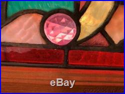 Antique Victorian Stained Leaded Glass Transom Window 45 x 20