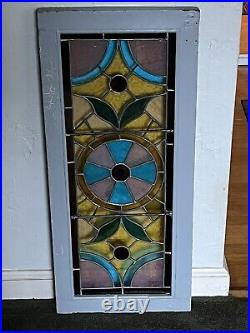 Antique Victorian Stained Leaded Glass Window