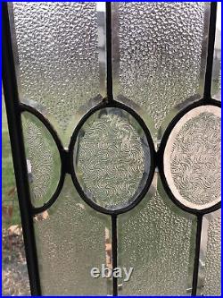 Antique Victorian c 1900 Beveled Glass Window Heavy Thick Glass 28 X 19