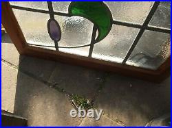 Antique Vintage 1930's Stained Glass Leaded Windows x3