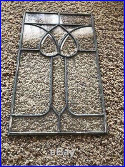 Antique Vintage Architectural Leaded Glass Window Floral Beveled