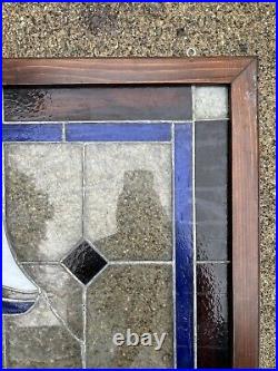 Antique Vintage Leaded Stained Glass Window Sailboat Ocean Nautical Art 1920's