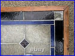 Antique Vintage Leaded Stained Glass Window Sailboat Ocean Nautical Art 1920's