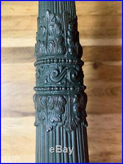 Antique Vintage Miller & Co Ornate Slag Stained Leaded Glass Lamp Handel Era