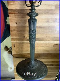 Antique Vintage Miller & Co Ornate Slag Stained Leaded Glass Lamp Handel Era