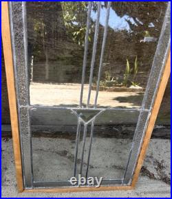 Antique/Vintage Pair of Leaded Stain Glass Arrow Windows/Cabinet Doors 39x 17