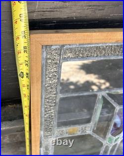 Antique/Vintage Pair of Leaded Stain Glass Arrow Windows/Cabinet Doors 39x 17