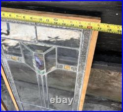 Antique/Vintage Pair of Leaded Stain Glass Arrow Windows/Cabinet Doors 39x 17