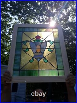 Antique Vintage Stained Glass Window We Ship