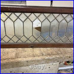 Antique Vintage beveled leaded glass panel 32x12x7/8 Not Cleaned Fine Leading
