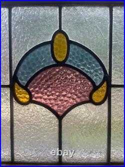 Antique Vintage c1920 English Craftsman Stained Glass Window