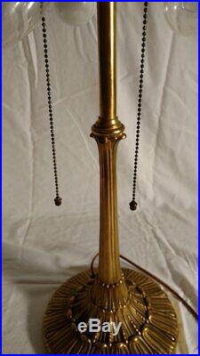 Antique Wilkinson lamp withleaded glass shade. B&H, Handel era