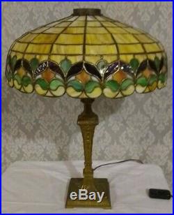Antique Wilkinson leaded art glass lamp Handel Tiffany Duffner arts & crafts