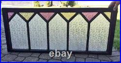 Antique Window Stained Glass & Textured Glass Transom Privacy