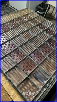 Antique amethyst raindrop prism stained glass window 1910s