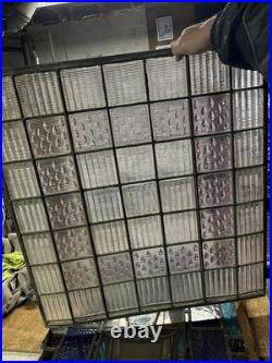 Antique amethyst raindrop prism stained glass window 1910s