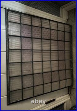 Antique amethyst raindrop prism stained glass window 1910s