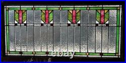 Antique c1915 Craftsman Arts & Crafts Transom Window Chevron Pattern Restored