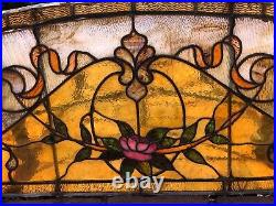 Antique crescent stained glass window from Cincinnati