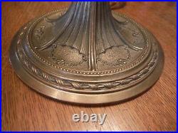 Antique leaded glass Bronze/Brass Lamp Handel Bradley & Hubbard Miller Empire