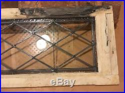 Antique leaded glass transom window 15 3/8 x 53 3/4