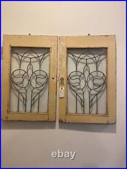Antique leaded glass window 15x24 selling individually 1
