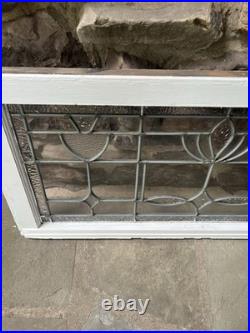 Antique leaded glass window from the coal region of PA 1920s nice NO CRACKS