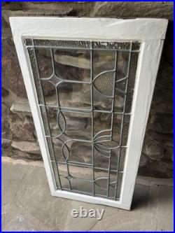 Antique leaded glass window from the coal region of PA 1920s nice NO CRACKS