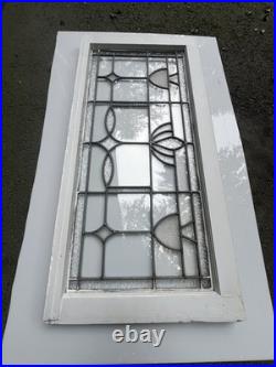 Antique leaded glass window from the coal region of PA 1920s nice NO CRACKS