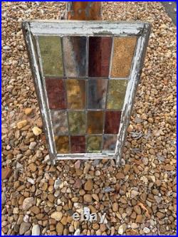 Antique panel Leaded Stained-Glass Casement Wood Window from the late 1920s