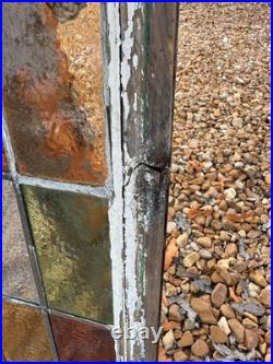 Antique panel Leaded Stained-Glass Casement Wood Window from the late 1920s