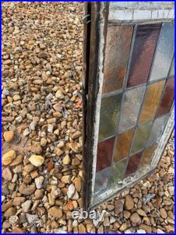 Antique panel Leaded Stained-Glass Casement Wood Window from the late 1920s