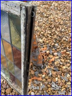Antique panel Leaded Stained-Glass Casement Wood Window from the late 1920s