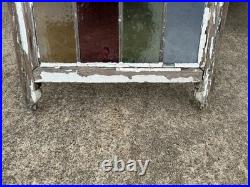 Antique panel Leaded Stained-Glass Casement Wood Window from the late 1920s