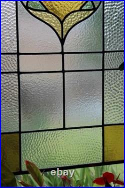 Antique stained glass window, panel, salvage, newley restored, ready to hang Antique stained glass window, panel, salvage, newley restored, ready to hang